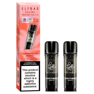 ELFBAR ~ Elfa Pro - 2 dosettes de 2 ml (20 mg) ~ Mojito à la pastèque
